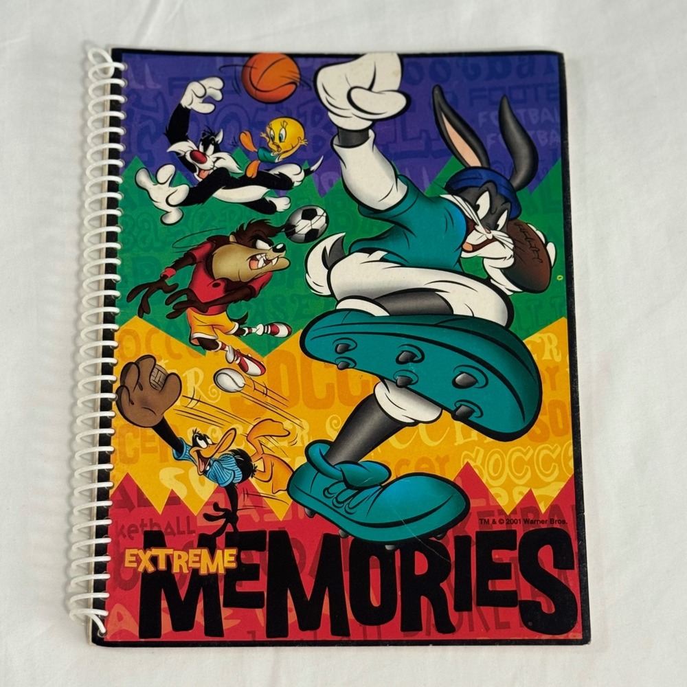 Vintage 2001 Warner Bros Looney Tunes Extreme Memories School Days Scrapbook Y2K